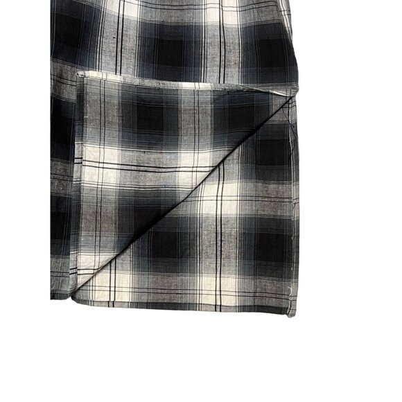 Class by Just Class Women Plaid Long Sleeve Button-Up Shirt Size L Black & White - Picture 14 of 16